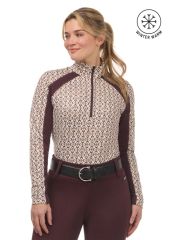 Kerrits First Level Quarter Zip Stretch Fleece Tech Top - Vanilla Bit Of Colour