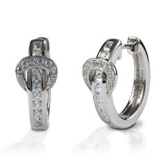 Kelly Herd Clear Contemporary Buckle Hoop Earrings 