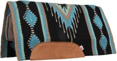 Del Rio Pad with Tan Wool Bottom - Black and Turquoise