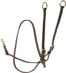 Mustang Leather Running Martingale with Solid Brass Hardware