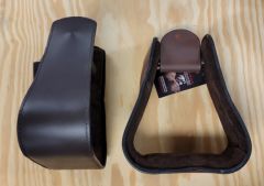 Oversized Western Leather Stirrup 6.5" wide