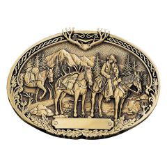 Montana Silversmith Pack Horses and Rider Brass Heritage Attitude Belt Buckle