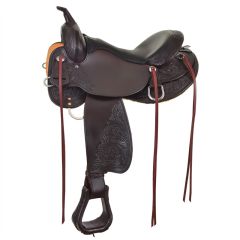 Circle Y Oyster Creek Trail Saddle - Walnut/Black Grainout Seat