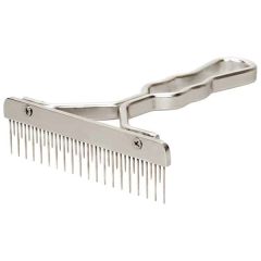 Mini Fluffer Comb, Aluminum Handle, Stainless Steel Blade