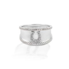 Kelly Herd Crystal Bordered Horseshoe Ring