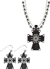 Black Spur Rowel Cross Earrings by Taylor Brands