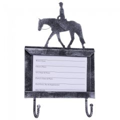 English Horse Stall Card Holder with hooks