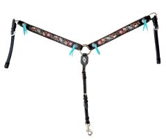 Pink and Blue Floral Painted Breastcollar