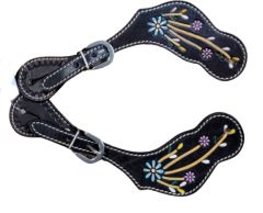 Turquoise and Purple Floral Spur Straps