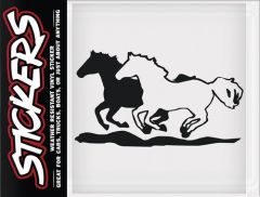 Can-Pro Two Galloping Horses Bumper Sticker