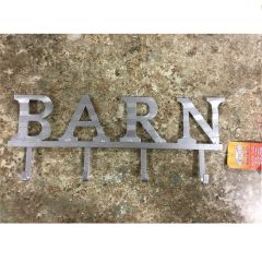 "Barn" 4 Hook Metal Sign