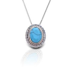 Kelly Herd Oval Turquoise Pendant Necklace