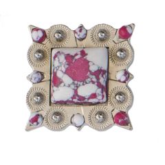 Red and White Marble Concho 