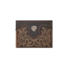 Ariat Bifold Wallet Boot Stitch Shield Brown