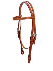Basket Tooled Browband Headstall with Reins