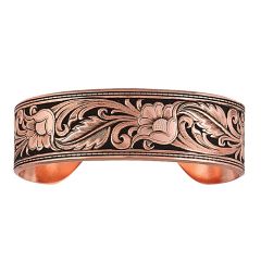 Montana Burnished LeatherCut Floral Cuff Bracelet