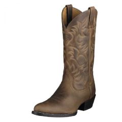 Ariat Men’s Heritage Western R Toe Distressed Brown Boots 10002204