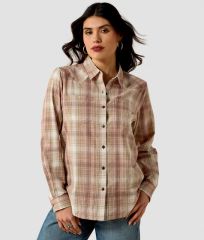 ARIAT Lds Billie Jean Shirt - Coral Plaid
