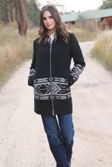 Cruel Girl Women's Black Aztec Walking Coat