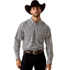 ARIAT MENS TEAM JANSON WHITE/GREY PRINT SHIRT