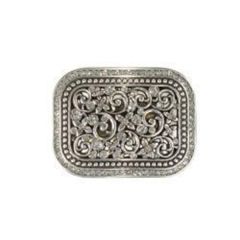 Blazin Roxx Rectangle Buckle Floral Filigree Crystal