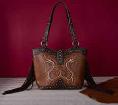 Montana West Embroidered Boot Tote