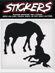 Can-Pro Standing Mare and Foal Bumper Sticker