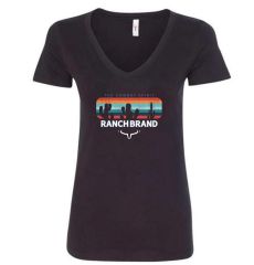 RANCH BRAND Lds Cacti T-Shirt - Black 