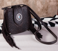 Montana West Tooled Crossbody with Concho