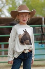 Cruel Girl Long Sleeve Horse Tee - Oatmeal