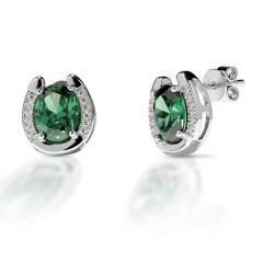 Kelly Herd Green Stone Horseshoe Earrings