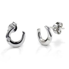 Kelly Herd Single Stone Horseshoe Earrings