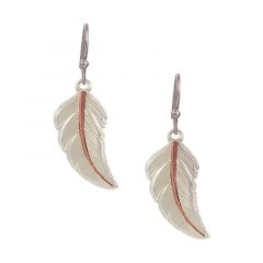 MONTANA SILVER Two Tone Feather Tip Earrings