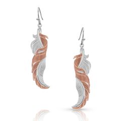 Montana Silversmith Twisted Rose Feather Earrings