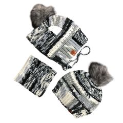 Tilly's Treasures 3Pc Crochet Set - Black/Grey/White