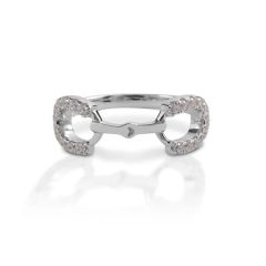 Kelly Herd Clear Stones Horseshoe Bit Ring
