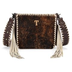 Trinity Ranch Cowhide Fringe Crossbody Bag 