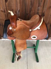Used 15" Greenville Texas Billy Cook Barrel Saddle