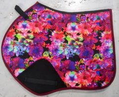 Custom Print English Saddle Pad - Limited Edition "Red Flower"