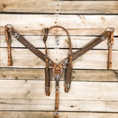 1D Saddlery Cross Accent Headstall and Breastcollar Set