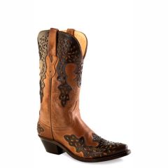 Women's Old West Brown Overlay Boots LF1539