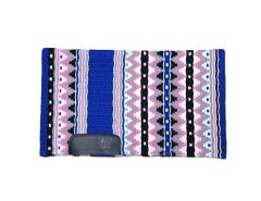 RHC Show Saddle Blanket - Light Pink / Royal Blue