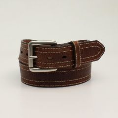 Double Stitched Leather Grain Belt