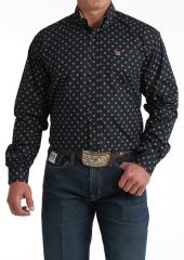 Cinch Men's Long Sleeve Print Shirt - Navy