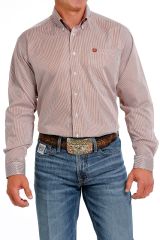 CINCH Men's Brown Stripe L/S Shirt