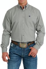 Cinch Men's Button-Down Shirt - Gray / White / Navy
