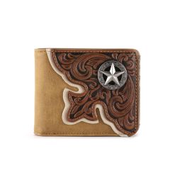 Montana West Vintage Floral Lone-Star Men's Bifold PU Leather Wallet