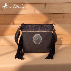 Montana West Tooled Aztec Concho Crossbody