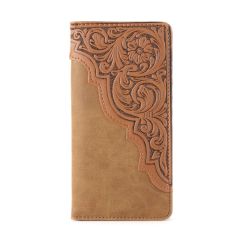  Embossed Floral Men's Bifold Long Wallet