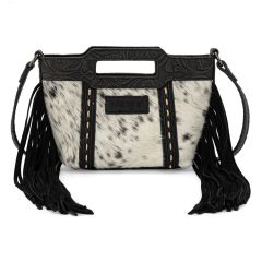 Wrangler Genuine Cowhide Top Handle Fringe Crossbody